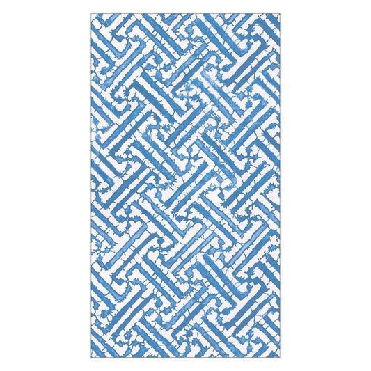 Caspari Fretwork Blue Guest Towel