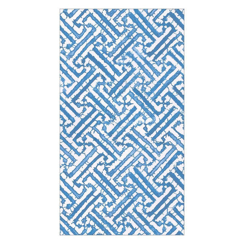 Caspari Fretwork Blue Guest Towel