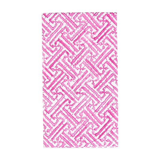 Caspari Fretwork Fuchsia Guest Towel