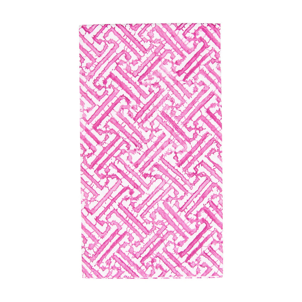 Caspari Fretwork Fuchsia Guest Towel
