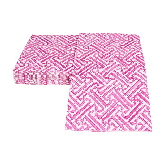 Caspari Fretwork Fuchsia Guest Towel