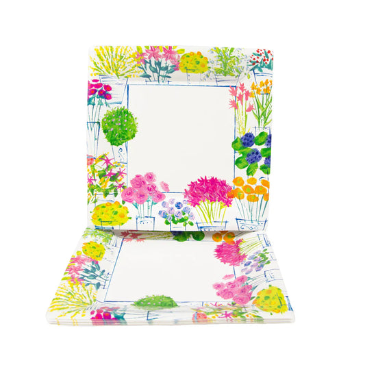 Caspari Flower Market Square Salad/Dessert Plates