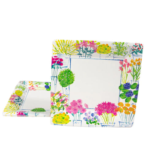 Caspari Flower Market Square Salad/Dessert Plates
