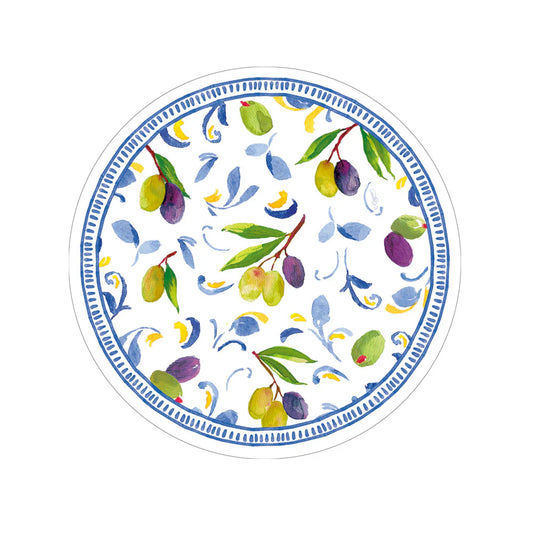 Caspari Mediterranean Blue Salad/Dessert Plates