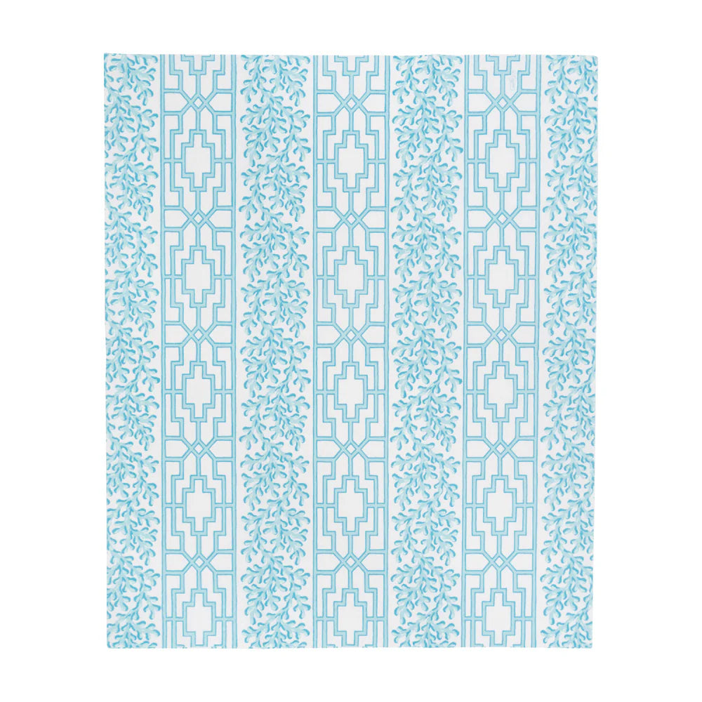 Caspari Coral and Trellis Robin's Egg Guest Towel