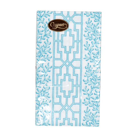 Caspari Coral and Trellis Robin's Egg Guest Towel