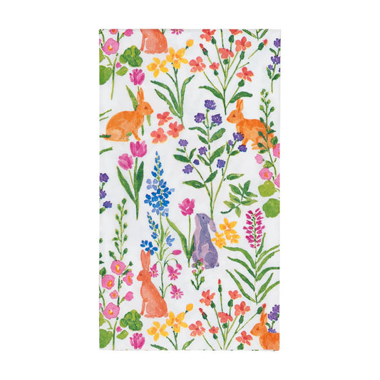Caspari Bunny Field Guest Towel