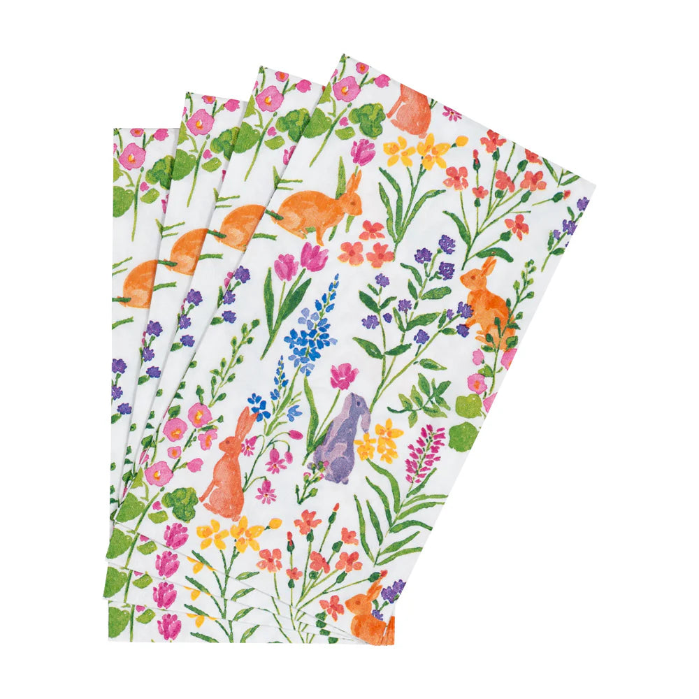 Caspari Bunny Field Guest Towel, view 2