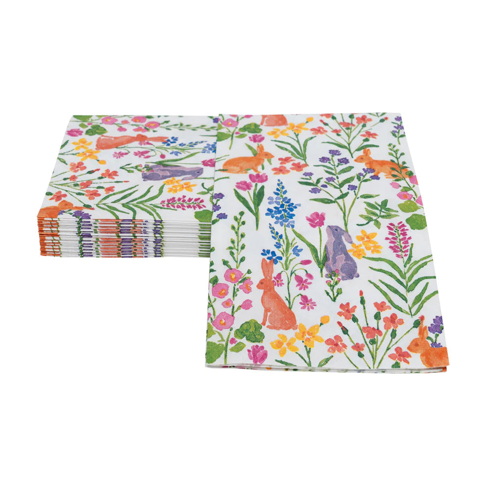 Caspari Bunny Field Guest Towel, view 3