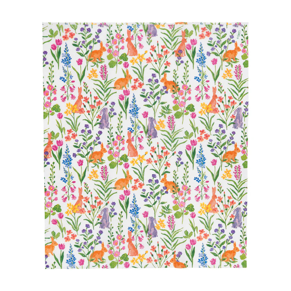 Caspari Bunny Field Guest Towel, view 4