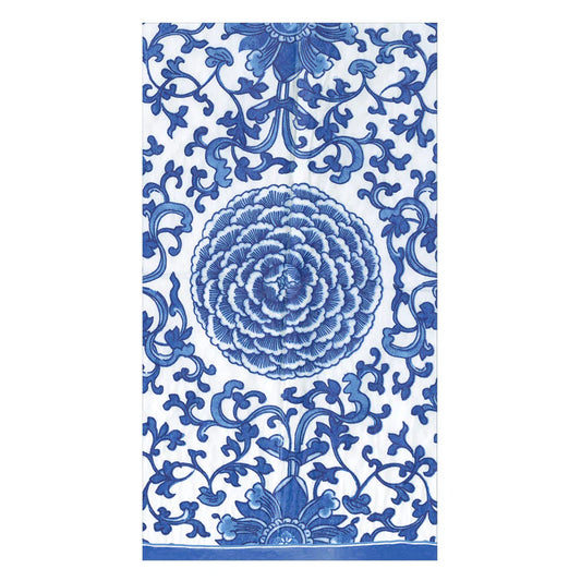 Caspari Indigo Garden Blue/White Guest Towel
