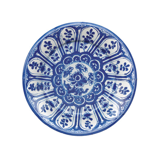 Caspari Indigo Garden Blue/White Paper Plates