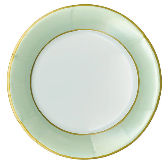 Caspari Watercolor Celadon Luxury Paper Plates