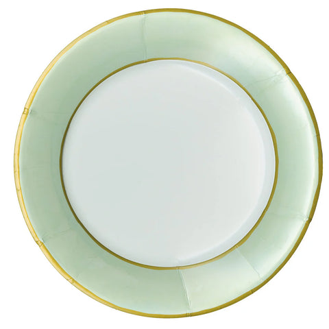 Caspari Watercolor Celadon Luxury Paper Plates