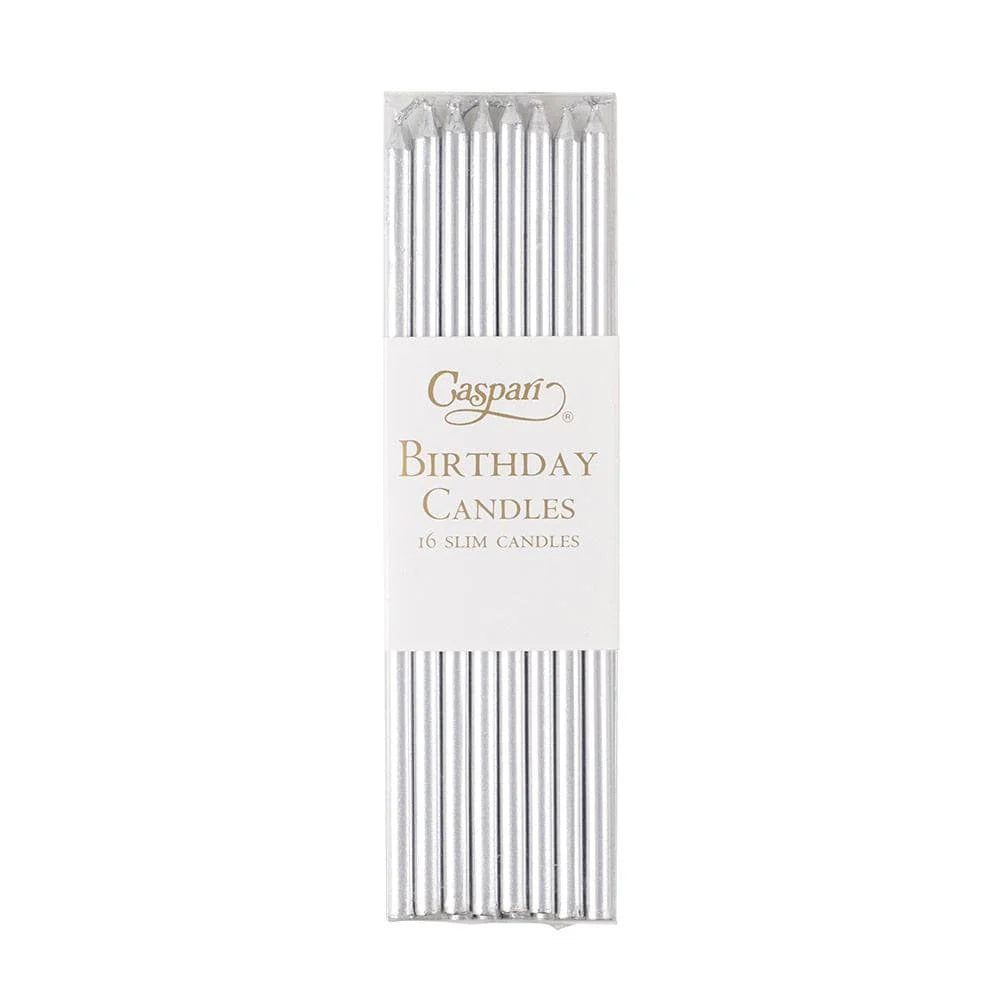 Caspari slim birthday candles, pack of 16 in a clear box, view 16