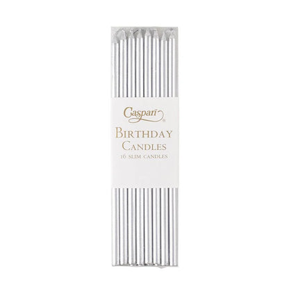 Caspari slim birthday candles, pack of 16 in a clear box, view 16