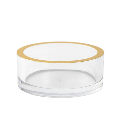 Caspari clear wine coaster with gold rim