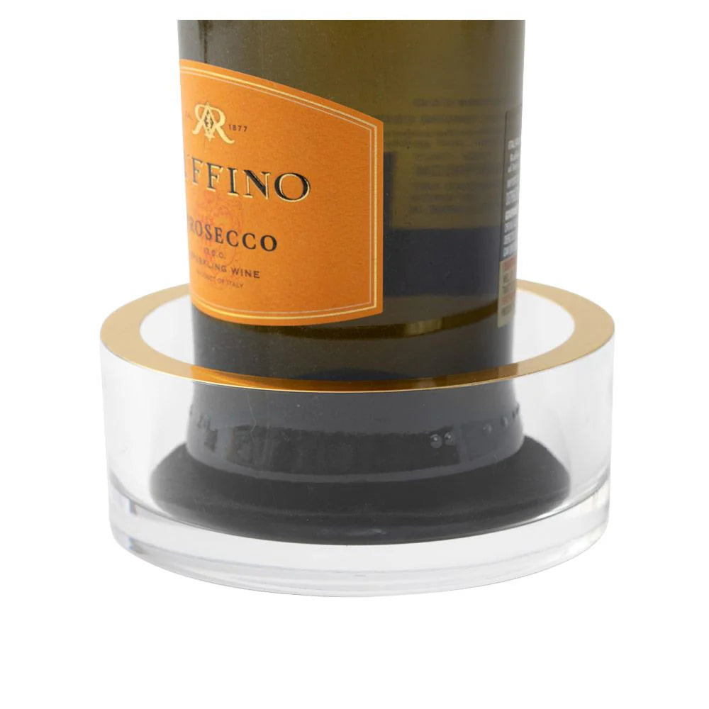 Caspari Clear with Gold Rim Wine Coaster, view 2