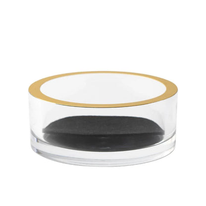 Caspari Clear with Gold Rim Wine Coaster, view 4