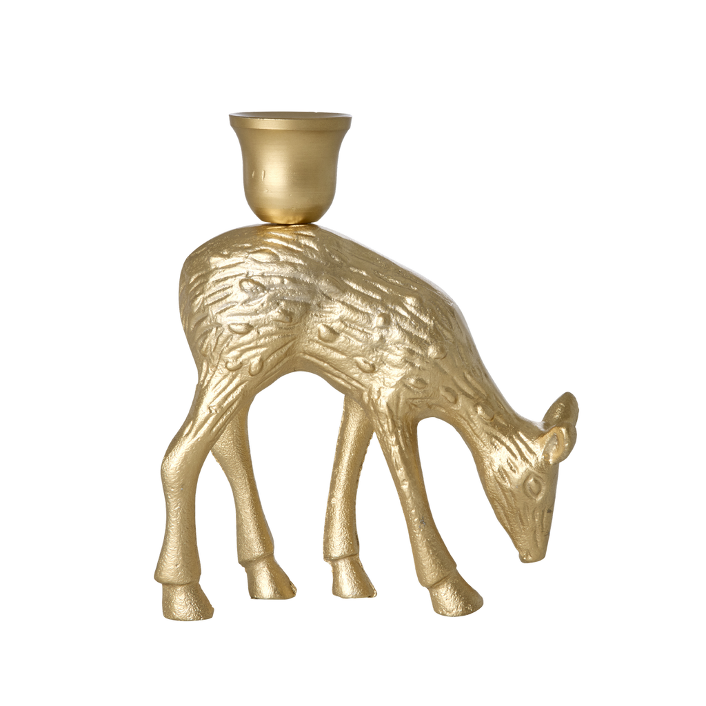 Rice Deer Cast Iron Candle Holder