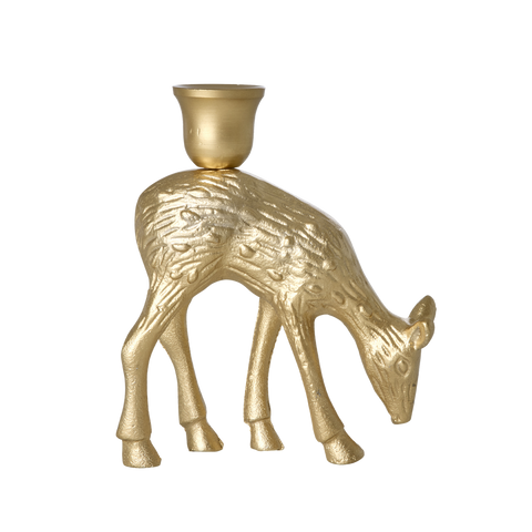 Rice Deer Cast Iron Candle Holder