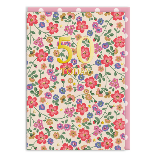 Cath Kidston 50 Today Birthday Card