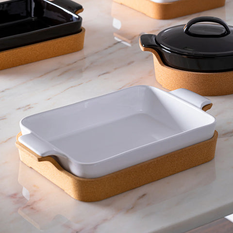 Casafina Ensemble Gift Rectangular Baker with Cork Tray 39cm