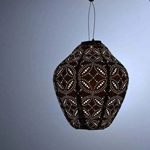 Lumiz Ikat Pink Jar LED Solar Lantern