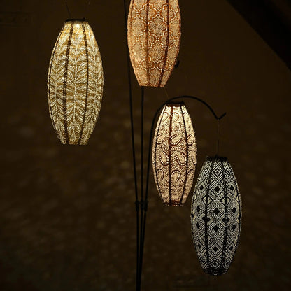 Lumiz Mosaic Dark Grey Long Oval LED Solar Lantern, view 2