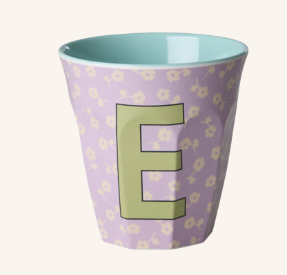 Rice Melamine Alphabet Cup with Flowers - 250ml
