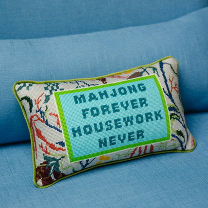 Furbish Mahjong Needlepoint Pillow, view 2