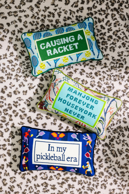 Furbish Mahjong Needlepoint Pillow, view 6