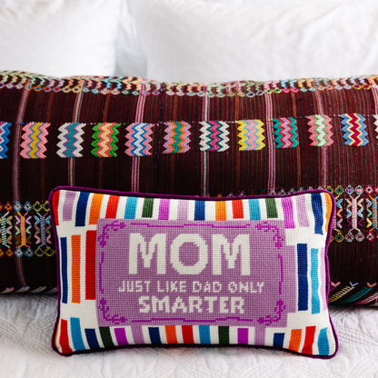 Furbish Mom Rules Needlepoint Pillow, view 2