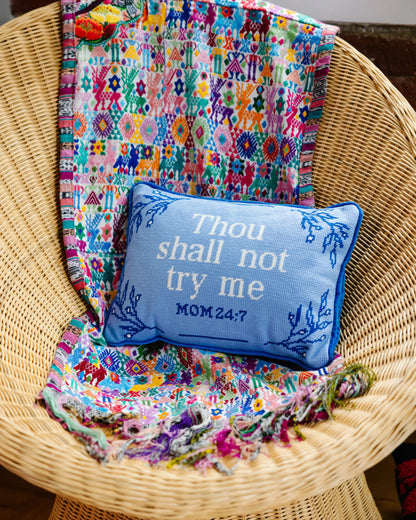 Furbish Try Me Needlepoint Pillow