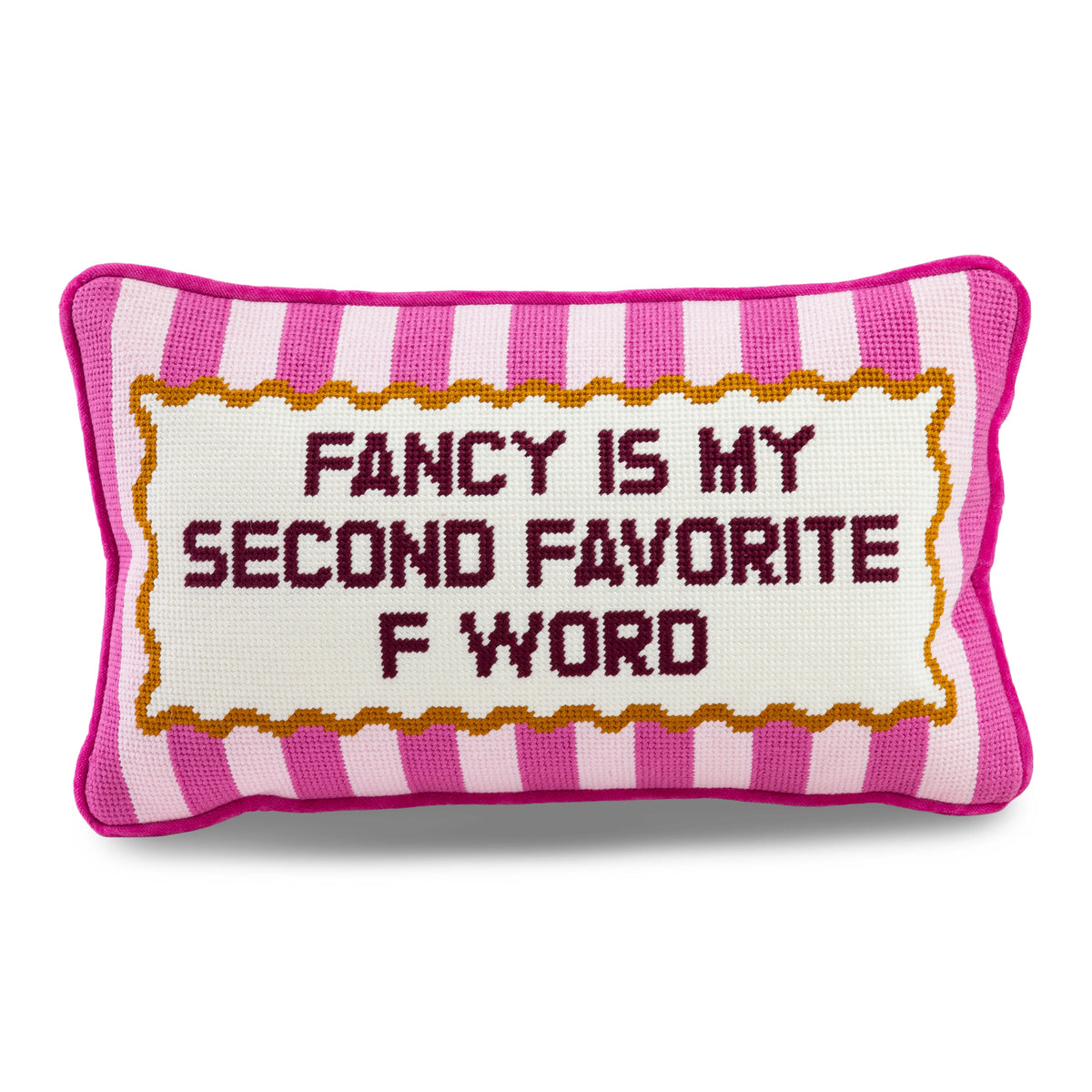 Furbish Studio Fancy Needlepoint Pillow with velvet backing