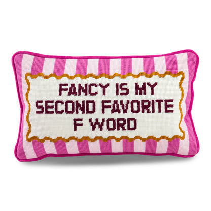 Furbish Studio Fancy Needlepoint Pillow with velvet backing
