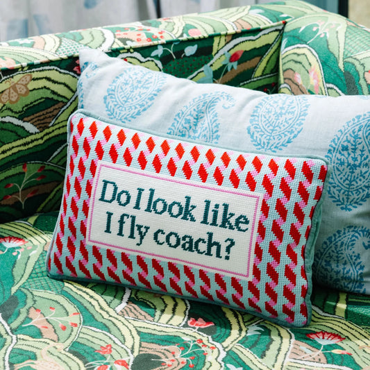 Furbish Fly Coach Needlepoint Pillow