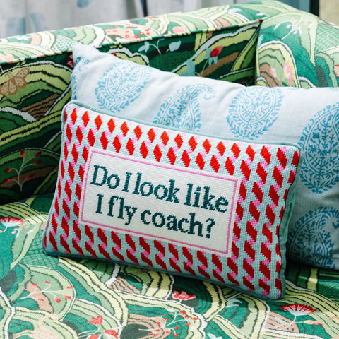 Furbish Fly Coach Needlepoint Pillow