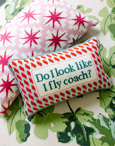 Furbish Fly Coach Needlepoint Pillow