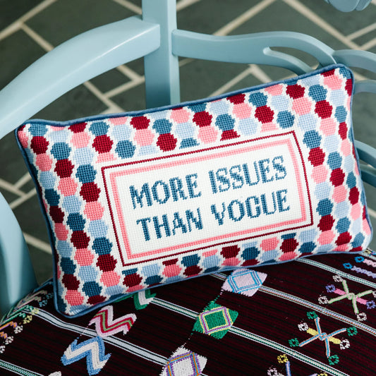 Furbish More Issues Needlepoint Pillow