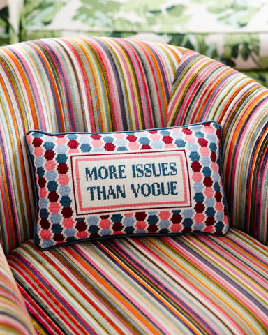 Furbish More Issues Needlepoint Pillow