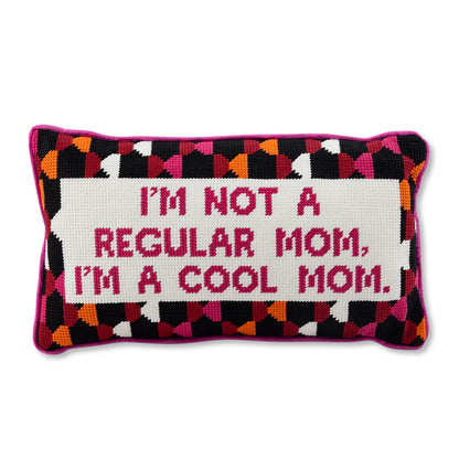 Furbish Studio Cool Mom Needlepoint Pillow with velvet backing