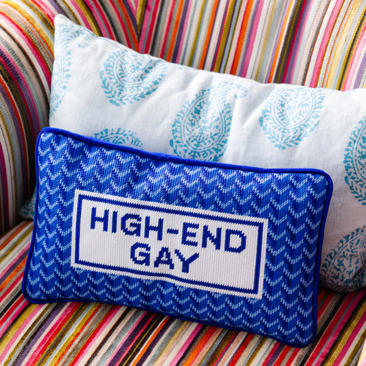 Furbish High End Gay Needlepoint Pillow