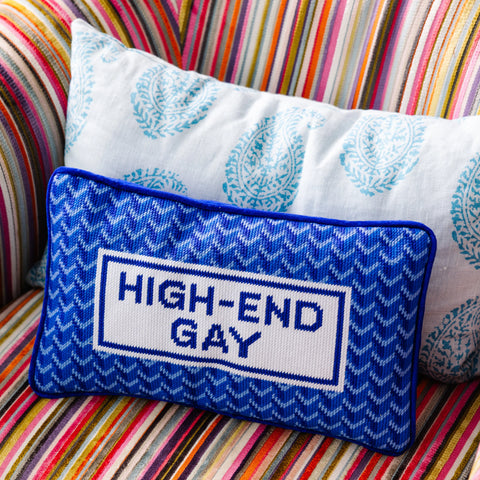 Furbish High End Gay Needlepoint Pillow