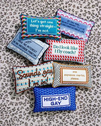 Furbish High End Gay Needlepoint Pillow