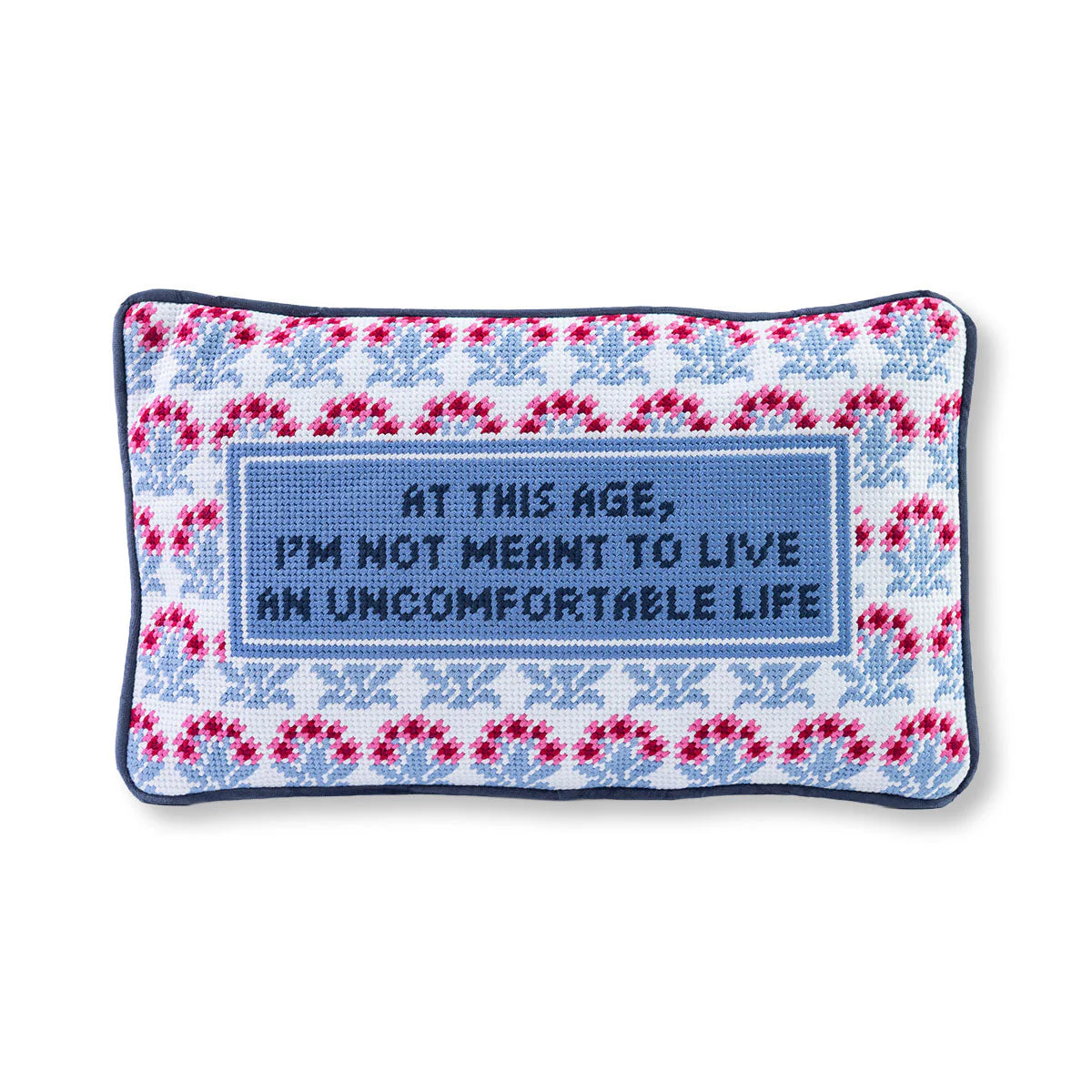 Furbish Studio Uncomfortable needlepoint pillow