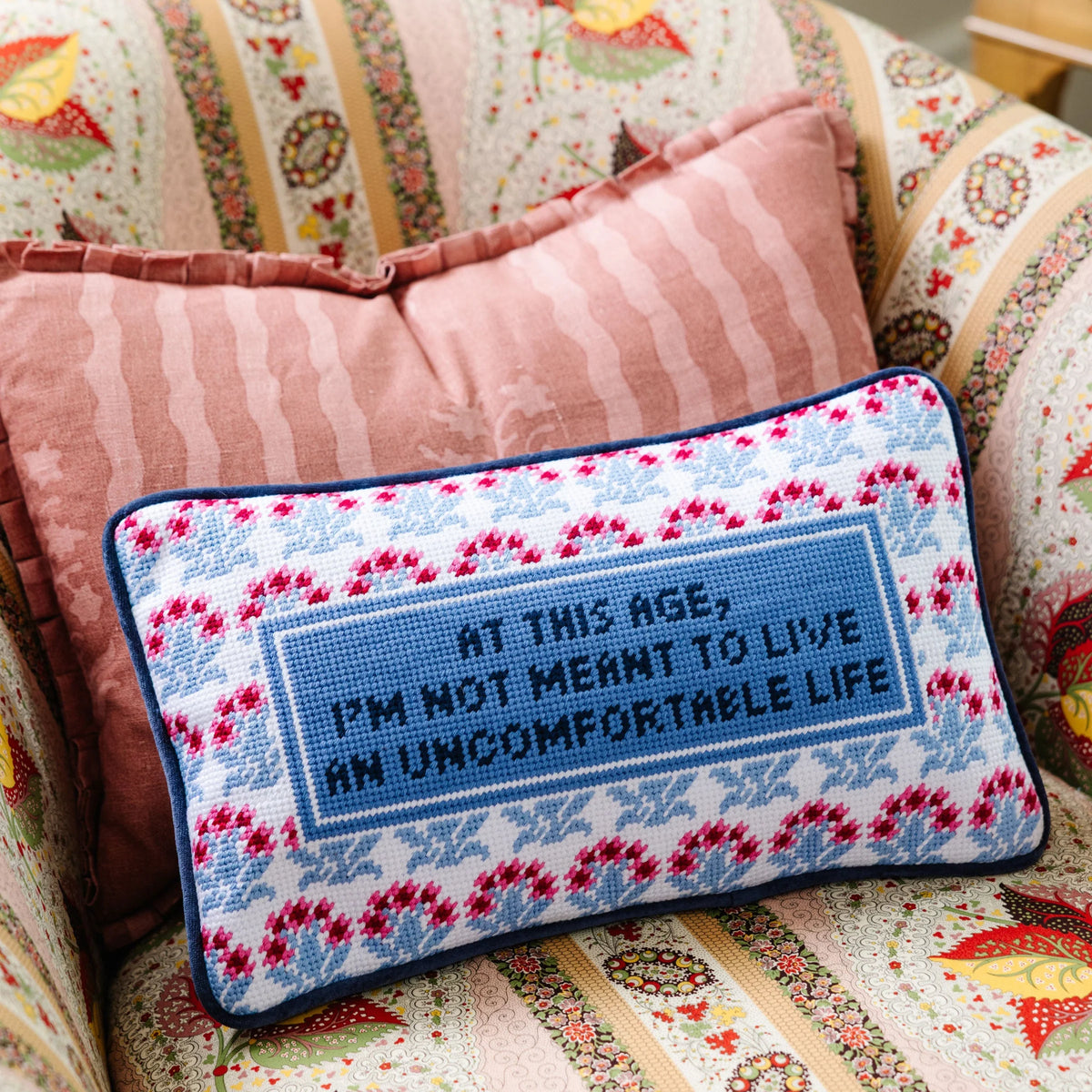 Furbish Uncomfortable Needlepoint Pillow, view 2