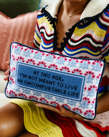 Furbish Uncomfortable Needlepoint Pillow
