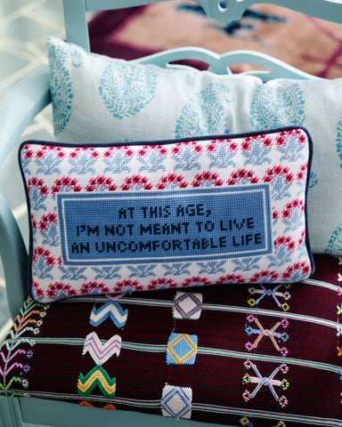 Furbish Uncomfortable Needlepoint Pillow