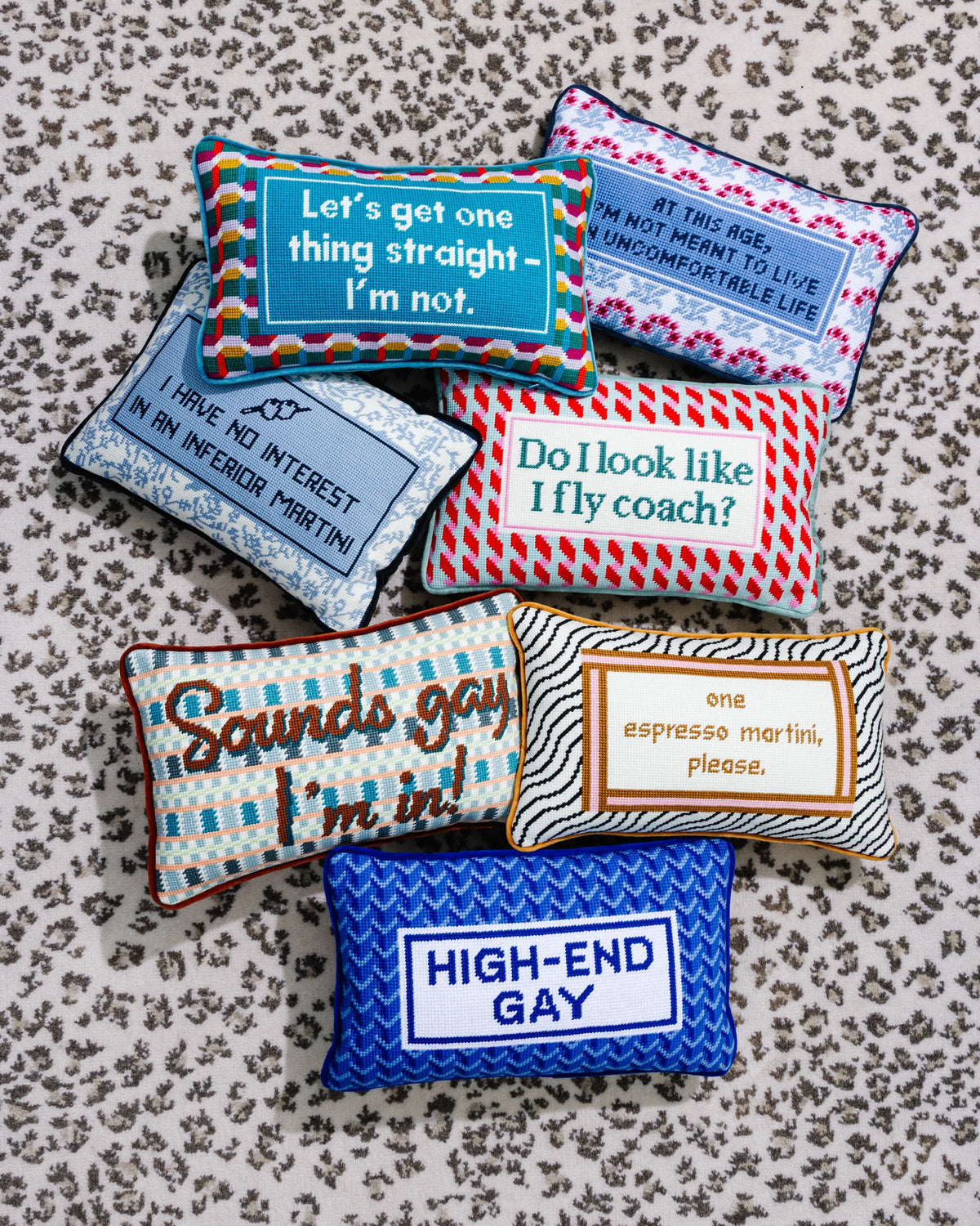 Furbish Uncomfortable Needlepoint Pillow, view 6